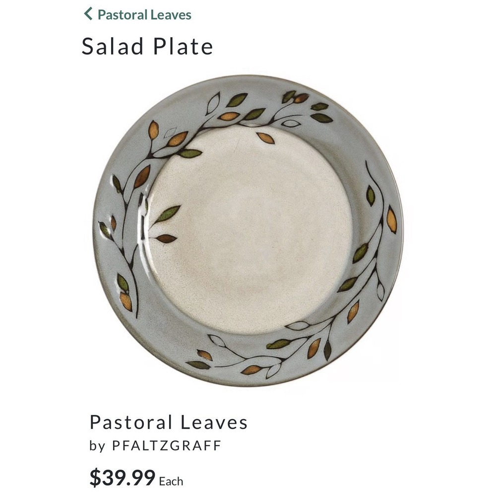 PFALTZGRAFF Pastoral Leaves 8.5" Salad Plate #1 EUC.